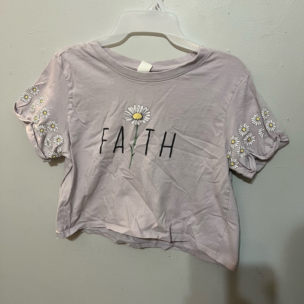 Cute Faith flower Crop Top